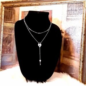 NEW Sterling Silver Drop Lariet Lock /Key …